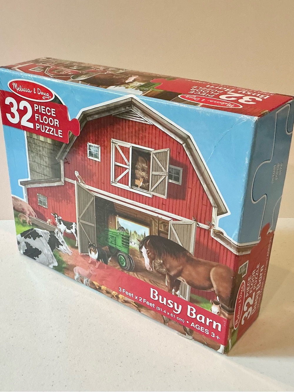 MELISSA & DOUG Puzzle Busy Barn Farm Floor Puzzle 32 Pieces